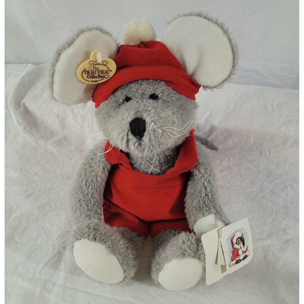 Vintage NWT GANZ Heritage Collection Plush Gary Christmas Mouse Twinkles